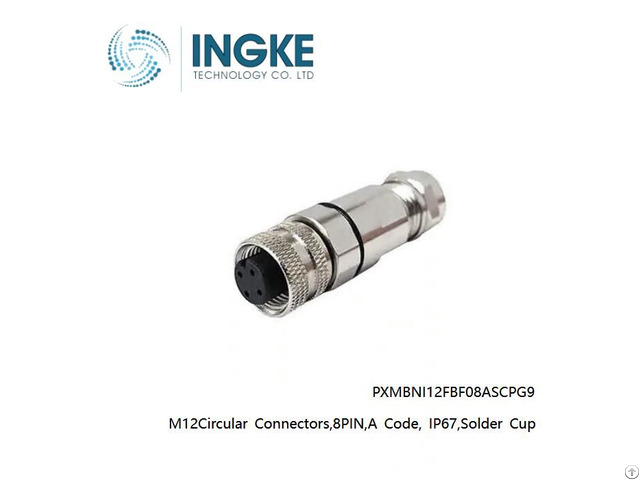 Ingke Pxmbni12fbf08ascpg9 M12circular Connectors 8pin Female Sockets A Code Ip67 Solder Cup