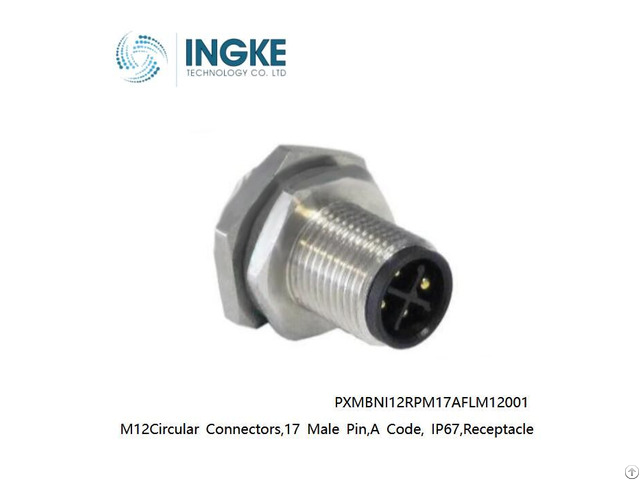 Ingke Pxmbni12rpm17aflm12001 M12circular Connectors 17 Male Pin A Code Ip67 Receptacle