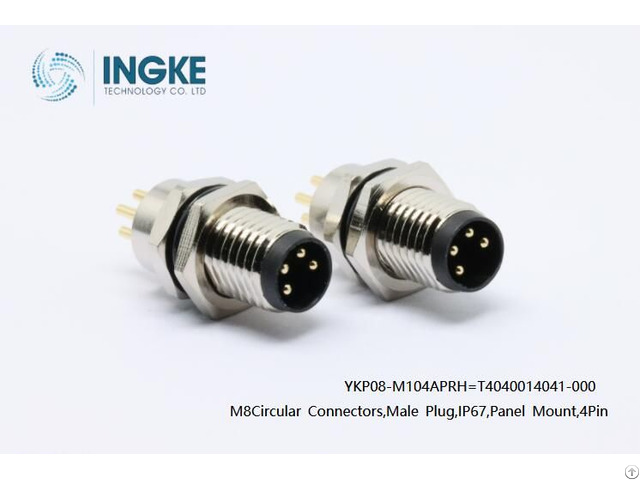 Ingke Ykp08 M104aprh Direct Substitute Of T4040014041 000 M8circular Connectors Male Panel Mount