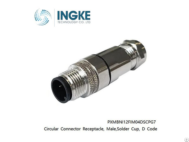 Ingke Pxmbni12fim04dscpg7 4 Pin Circular Connector Receptacle Male Solder Cup D Code