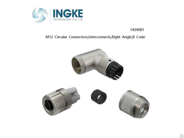 Ingke M12 Circular Connectors 1424681 Interconnects Right Angle 2positions B Code Female Sockets