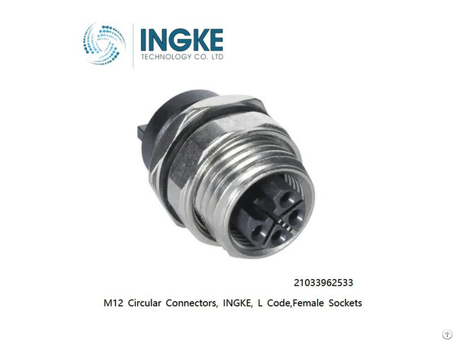 M12 Circular Connectors 21033962533 Ingke 4position L Code Female Sockets