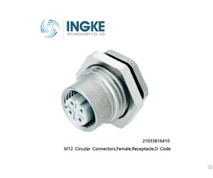 Interconnects 21033816410 M12 Circular Connectors Female Receptacle 4position D Code Ingke