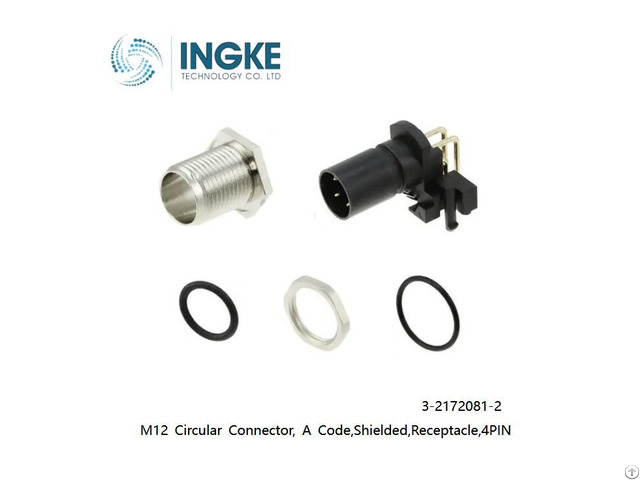 M12 Circular Connector 3 2172081 2 A Code Shielded Receptacle 4pin Ingke