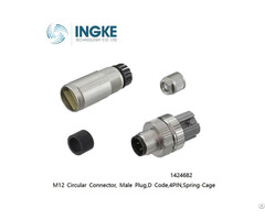 M12 Circular Connector 1424682 Male Plug D Code 4pin Spring Cage Ingke