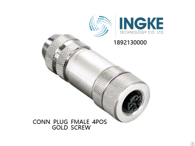 Ingke 1892130000 Conn Plug Fmale 4pos Gold Screw