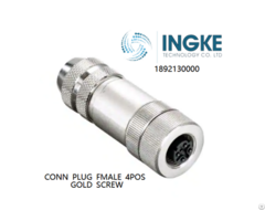 Ingke 1892130000 Conn Plug Fmale 4pos Gold Screw