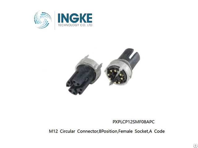 Pxplcp12smf08apc M12 Circular Connector 8position Female Socket A Code Ip67 Surface Mount Ingke