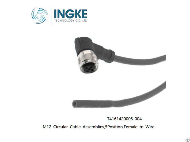 T4161420005 004 M12 Circular Cable Assemblies 5position Female To Wire A Code Ingke