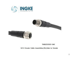 Tab62535501 040 M12 Circular Cable Assemblies Cbl Male To Female 5position