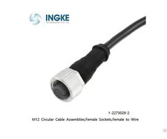 M12 Circular Cable Assemblies 1 2273029 2 Sockets Female To Wire 4 Position Unshielded Ingke