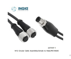 M12 Circular Cable Assemblies 2273107 1 Female To Male Ip67 Ingke Unshielded
