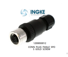 Ingke 1200850012 Conn Plug Fmale 5pos Gold Screw