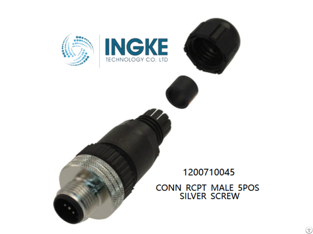 Ingke 1200710045 Conn Rcpt Male 5pos Silver Screw Waterproof Threaded