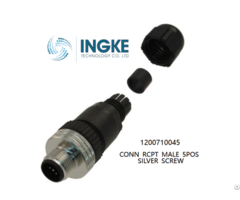 Ingke 1200710045 Conn Rcpt Male 5pos Silver Screw Waterproof Threaded