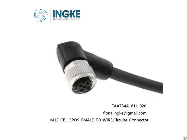 Taa754a1611 020 M12 Cbl 5pos Fmale To Wire Circular Connector Ingke