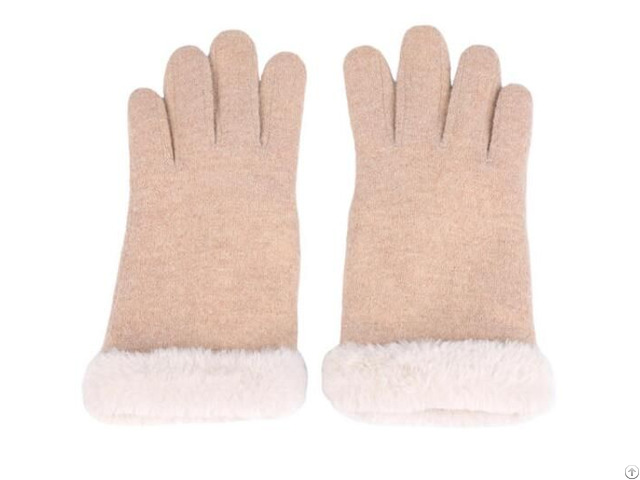 Wool Nylon Cut And Sewn Women S Knit Gloves