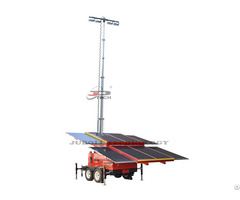 Trailer Mounted Solar Light Tower With Telescopic Mast For Parking Lot Mining Sites Lamp