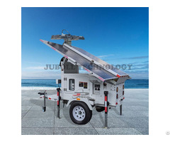 Solar Light Tower Mounted On Trailer With Telescopic Mast Tl3803 7m 1004