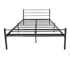 Metal Platform Double Bed Frame No Box Spring Needed With Steel Slats Support Queen Black