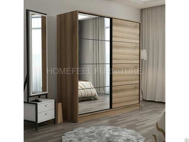 Elegance Style 2 Doors Mirror Sliding Wardrobe Closet