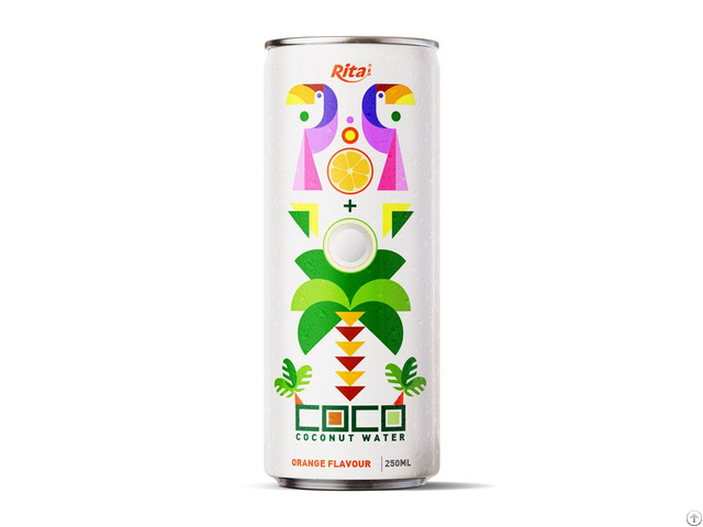 Coconut Water With Orange Flavour 250ml Can