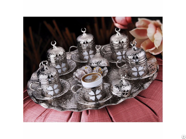 Clover Patterned Coffee Set 27 Piece