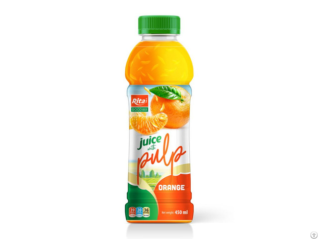 Orange Juice With Pulp 450ml Pet Bottle