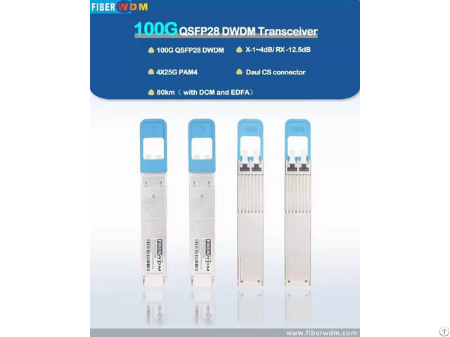 100g Dwdm Qsfp28 80km Pam4 Dual Cs To Lc