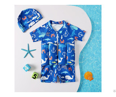 Kids Children Chest Zip Swimsuit Girl Buoyancy Bathing Suit Boy One Piece Swimwear Beachwear