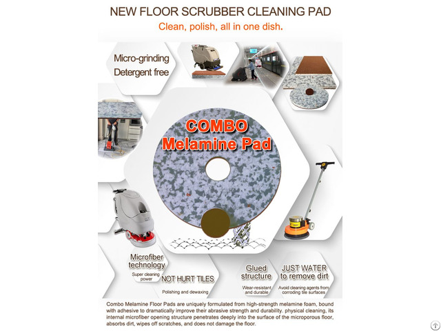 Floor Cleaning And Polishing Melamine Combo Pad For Subway Train Station