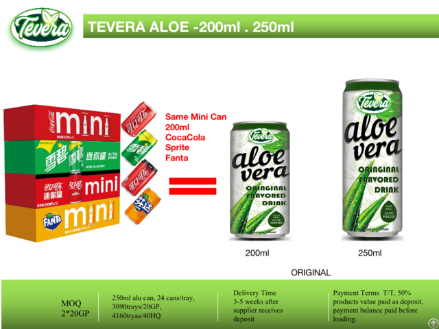 Tevera Aloe Vera Drink 200ml Aluminum Canned
