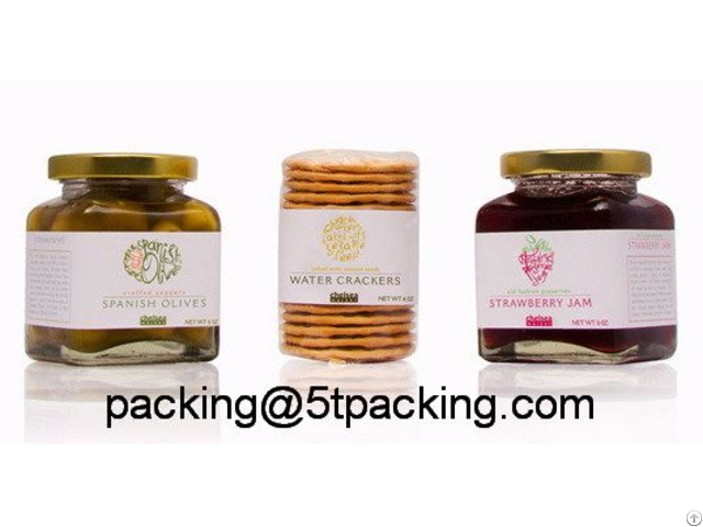 Food Level Strawberry Jam Bottle Used Plastic Adhesive Labels