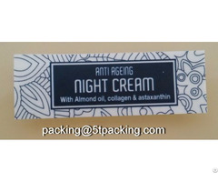 Anti Ageing Night Cream Bottle Labels With Flower Pattern Background