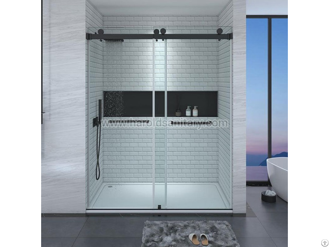 Bypass Double Slider Doors Glass Shower Enclosure