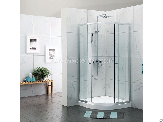 Framed Round Shower Cabins With Double Sliding Doors