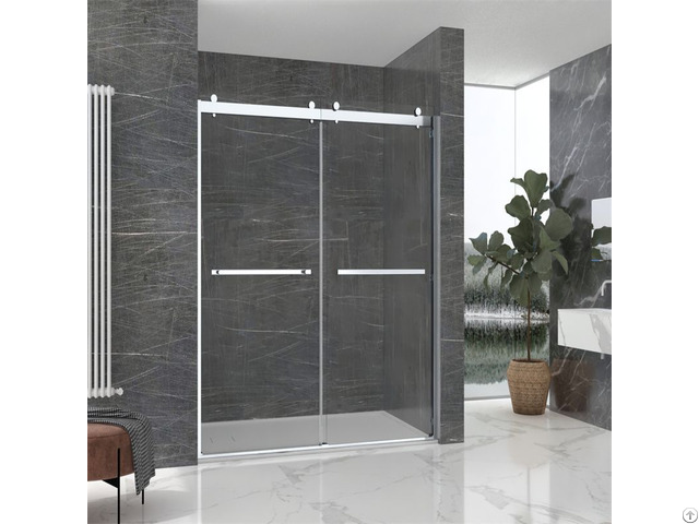 Solid Aluminum Header Bypass Sliding Shower Door