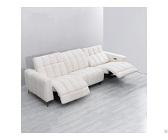 White Fabric Multifunctional Sofa Size Apartment Living Room Three Seat