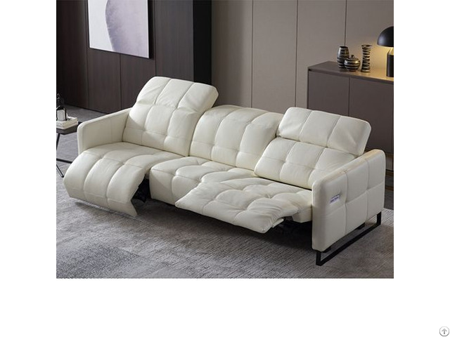 Electric Function Leather Sofa Three Seat Modern Living Room Space Capsule