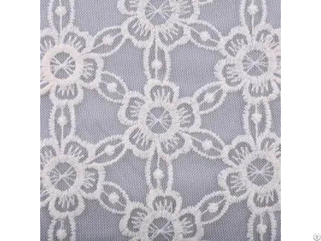 Nylon Mesh Cotton Small Flower Embroidery Fabric