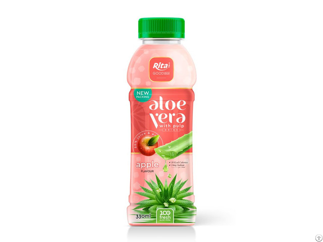 Pet Bottle 330ml Aloe Vera With Pulp Drink Apple Flavor