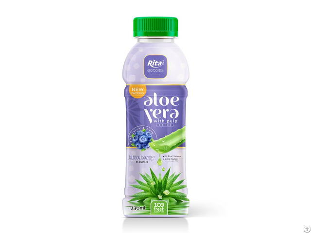 Pet Bottle 330ml Aloe Vera With Pulp Drink Blueberry Flavor