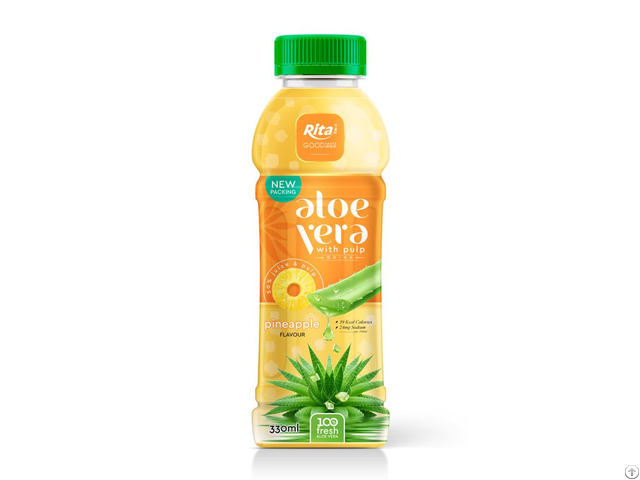 Pet Bottle 330ml Aloe Vera With Pulp Drink Pineapple Flavor