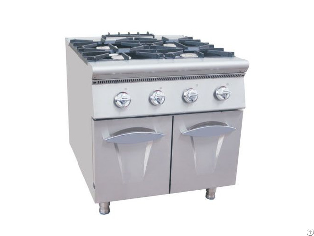 Restaurant 4 Burners Gas Cooking Range With Cabinet