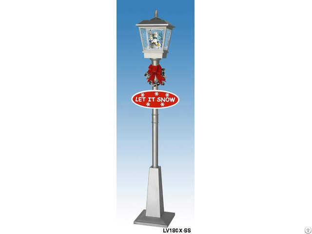 Lv180x Ss Single Snowing Street Lamp With Snowman Inside