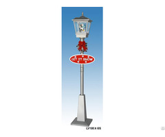 Lv180x Ss Single Snowing Street Lamp With Snowman Inside