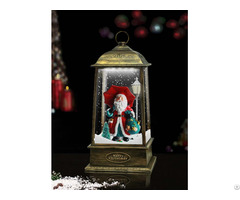 Tabletop Hanging Snowing Lamp With Santa Inside