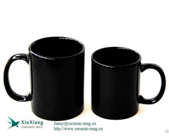 Black Color Glazed Stoneware Ceramic Mugs Big And Tall