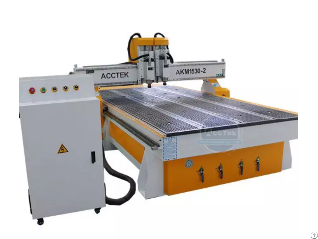 Jinan Factory Price Double Head 1325 1530 1825 2030 3 Axis Cnc Router 3d Wood Cutting Machine