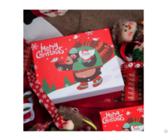 Santa Gift Box With Lid Cute And Funny Cartoon Design Adds Festive Atmosphere 3pcs In A Set